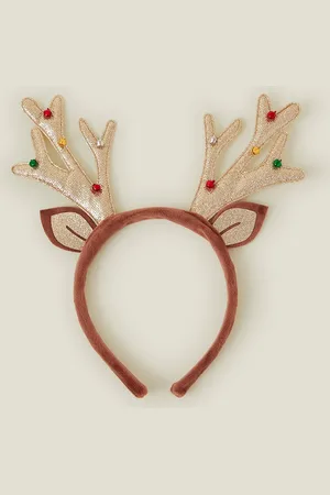 Accessorize Gold Glitter Reindeer Antler Headband