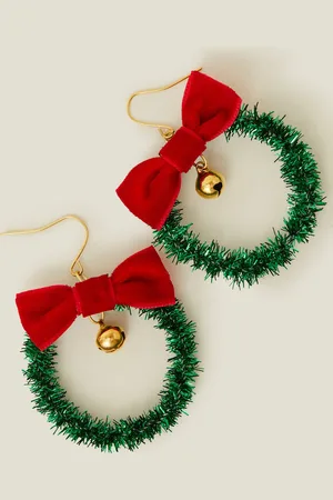 Accessorize Christmas Wreath Earrings