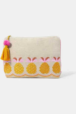 Accessorize Apple Embroidered Pineapple Make Up Bag