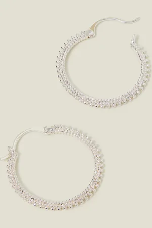 Accessorize Sterling Silver-plated Bobble Hoop Earrings