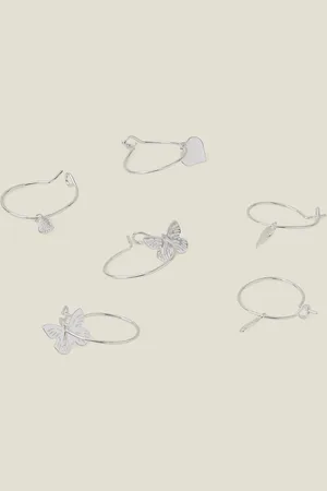 Accessorize 3 Pack of Butterfly Hoops, Size: 2cm, Women