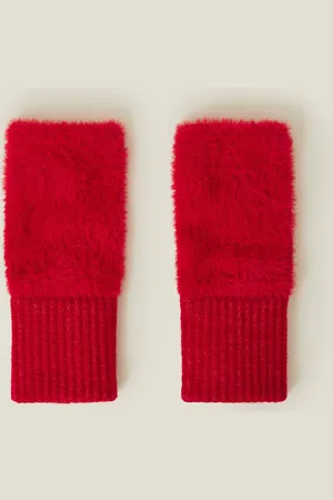 Accessorize Fluffy Knit Cut Off Gloves