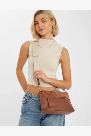 Accessorize Leather Webbing Strap Cross-body Bag