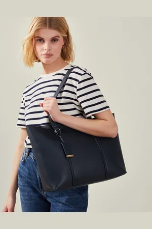 Accessorize Faux Leather Tote Bag Blue