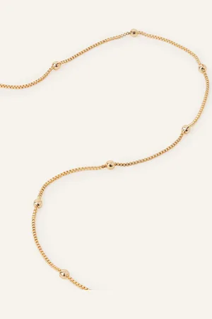 Accessorize Brass Beaded Chain Necklace, Size: 40cm, Women