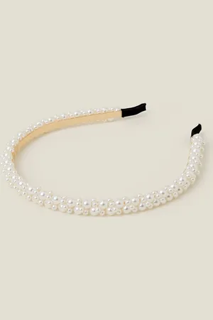 Accessorize Slim Pearl Headband, Size: 13cm, Women