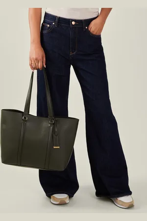 Accessorize Faux Leather Tote Bag Green