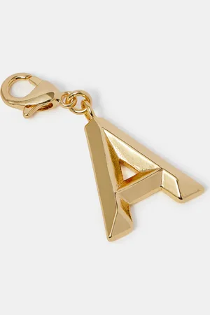 Accessorize 14ct -plated Chunky Initial Charm , Size: J