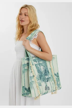 Accessorize Palm Print Quilted Shopper Bag