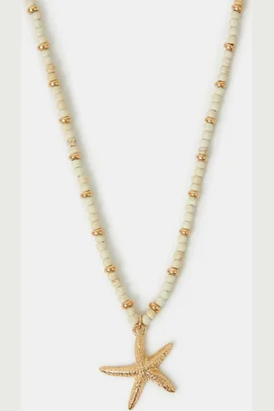 Accessorize Starfish Pendant Bead Necklace