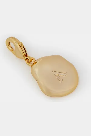 Accessorize 14ct -plated Initial Molten Charm , Size: J