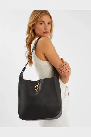 Accessorize Gold Clasp Leather Shoulder Bag