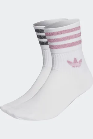 adidas Mid-Cut Glitter Crew Socks 2 Pairs