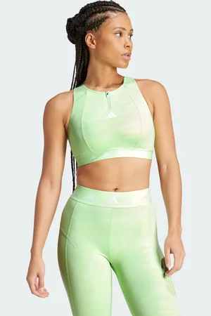 adidas Powerimpact Training Medium-Support Techfit High-Neck Zip Bra