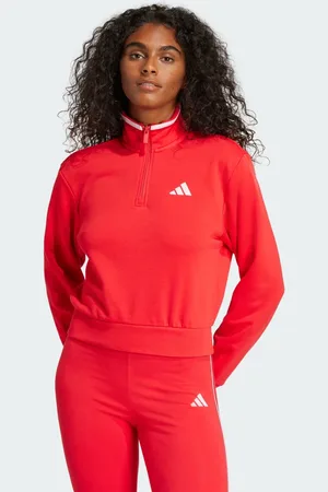 adidas Essentials Color Pop French Terry Crop Quarter-Zip Track Jacket
