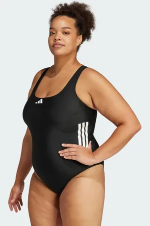 adidas 3-Stripes C-Back Swimsuit (Plus Size)