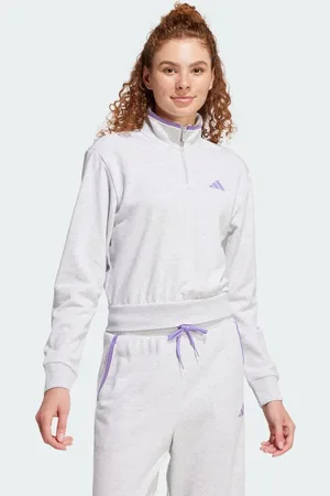 adidas Essentials Color Pop French Terry Crop Quarter-Zip Track Jacket