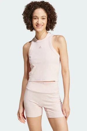 adidas Lounge Ribbed Crop Tank Top