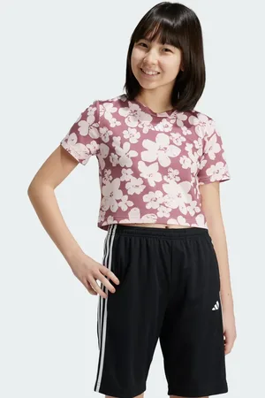 adidas Train Essentials Seasonal Printed Cropped Training T-Shirt Kids