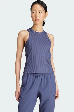 adidas All Gym Seasonal Rib Tight Fit Tonal 3-Stripes Tank Top