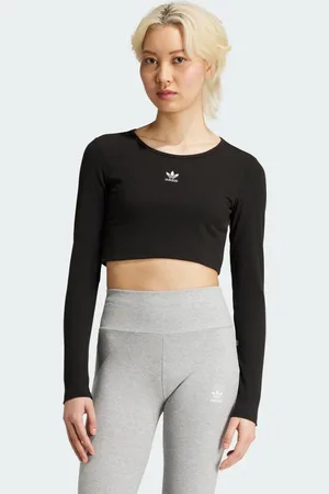adidas Essentials Ribbed Crop Long Sleeve Long-Sleeve Top