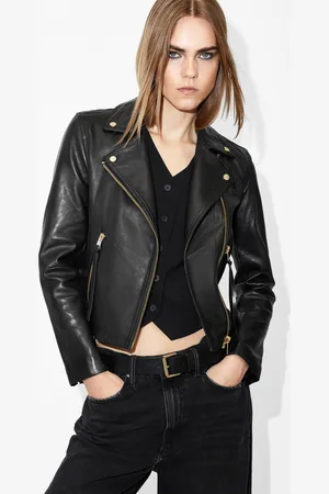 AllSaints Dalby Slim Fit Leather Biker Jacket