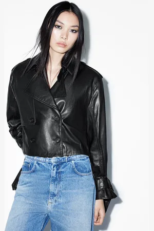 AllSaints Hendry Cropped Leather Trench Coat