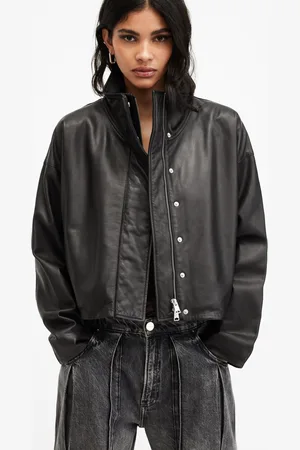 AllSaints Ryder Funnel Neck Leather Jacket