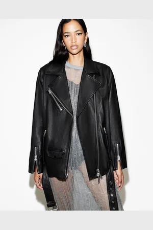 AllSaints Billie Relaxed Fit Leather Biker Jacket
