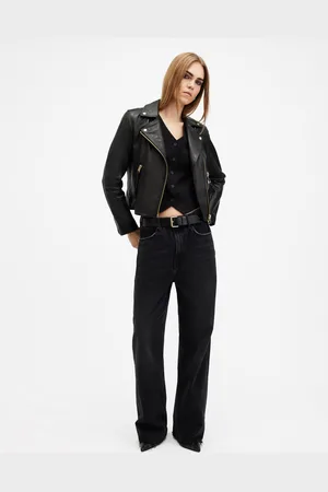 AllSaints Dalby Slim Fit Leather Biker Jacket