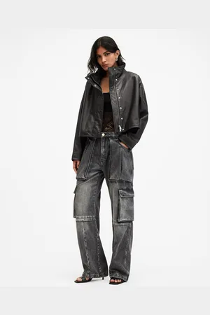 AllSaints Ryder Funnel Neck Leather Jacket