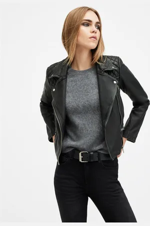 AllSaints Cargo Distressed Leather Biker Jacket