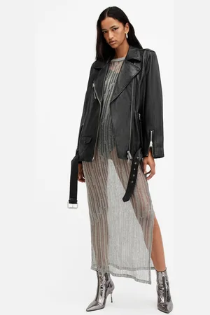 AllSaints Billie Relaxed Fit Leather Biker Jacket