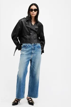 AllSaints Hendry Cropped Leather Trench Coat