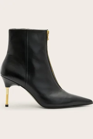 AllSaints Natasha Pointed Zip Up Leather Boots
