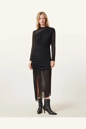 AllSaints Rizo Silk Blend Midi Dress