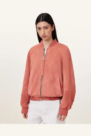 AllSaints Dana Relaxed Fit Suede Bomber Jacket