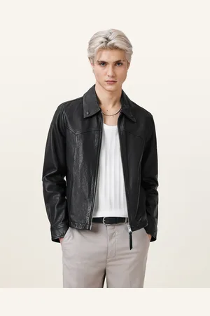 AllSaints Nellcot Zip Up Leather Jacket
