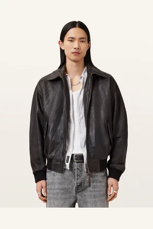 AllSaints Marco Oversized Leather Bomber Jacket