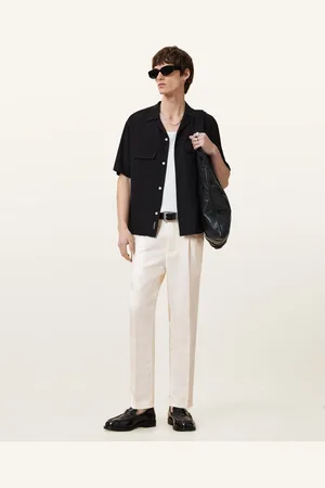 AllSaints Cross Tallis Linen Blend Slim Trousers