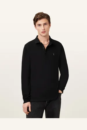 AllSaints Reform Long Sleeve Ramskull Polo Shirt
