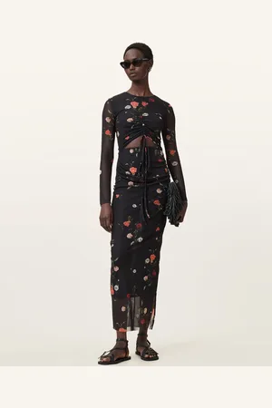 AllSaints Kathy Print Mesh Maxi Dress