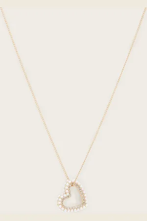 AllSaints Vida Beaded Heart Pendant Necklace