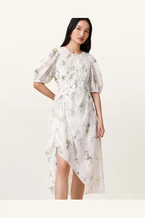 AllSaints Serene Floral Print Midi Dress