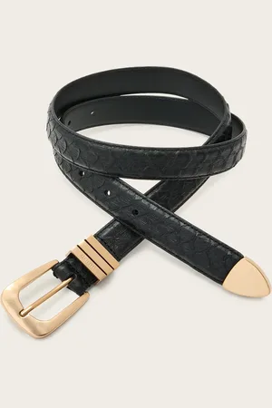 AllSaints Nikita Snake Effect Leather Belt