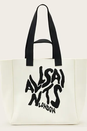 AllSaints Izzy Orlando Logo Knitted Tote Bag