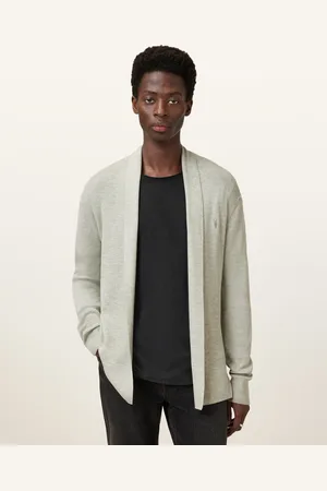 AllSaints Mode Merino Wool Ramskull Open Cardigan