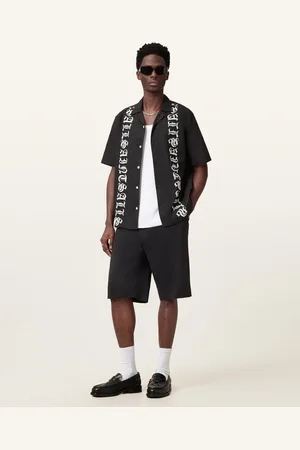 AllSaints Scripture Short Sleeve Textured Shirt