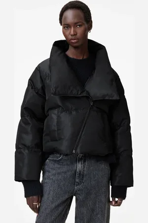AllSaints Nickol Asymmetric Cropped Puffer Jacket