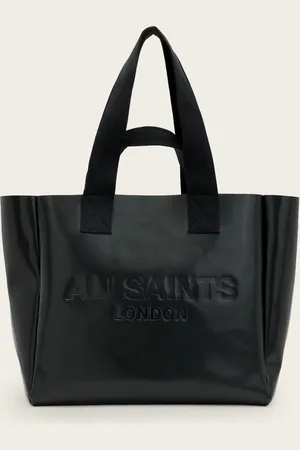 AllSaints Izzy Embossed Logo Leather Tote Bag